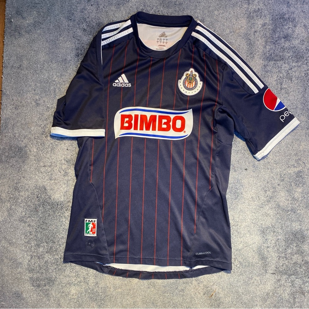 Adidas Blue and White Soccer Jersey with Team Crest